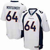 Nike Men & Women & Youth Broncos #64 Montgomery White Team Color Game Jersey,baseball caps,new era cap wholesale,wholesale hats